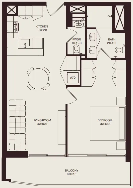 1 bedroom layout