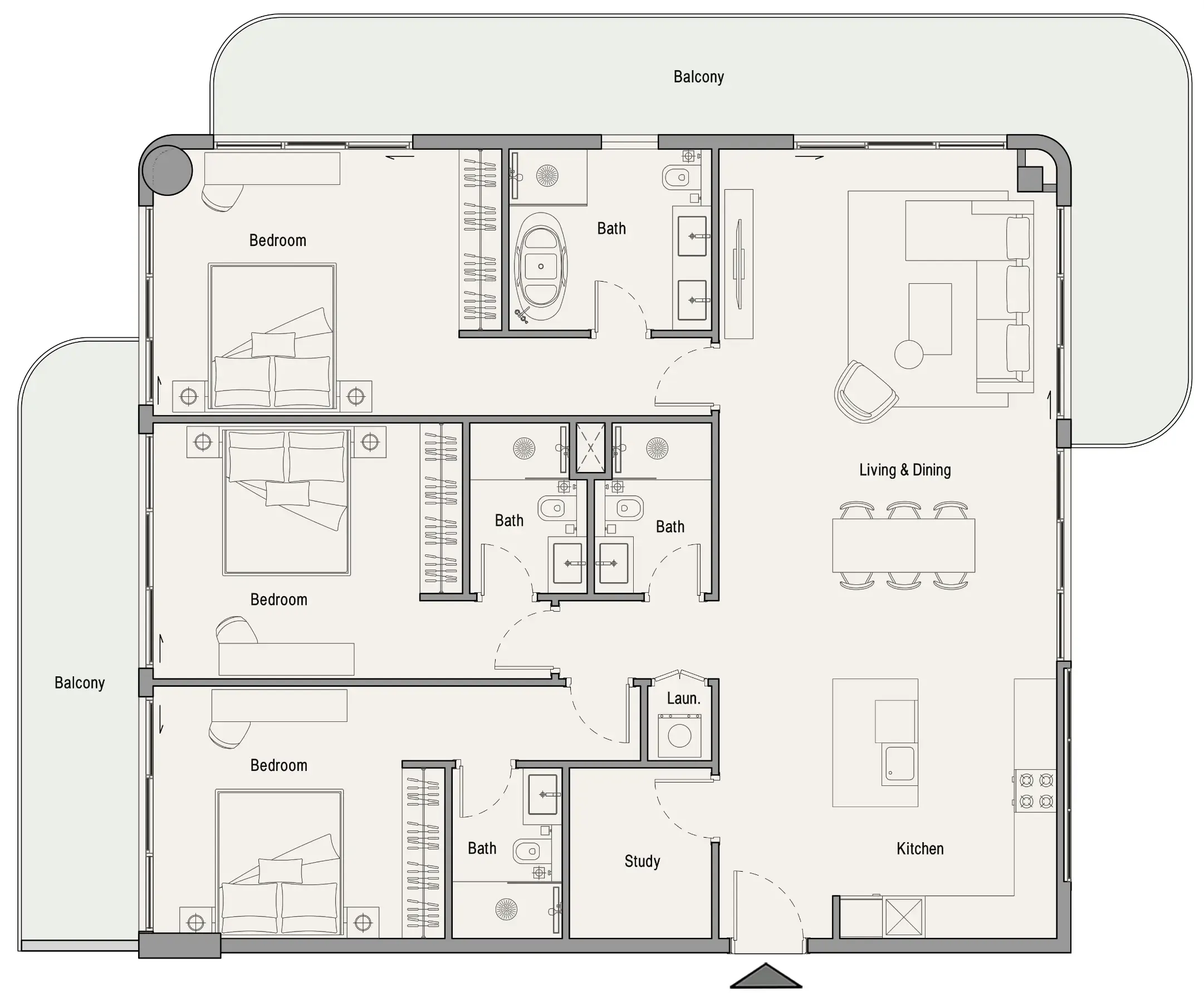 3 bedroom layout