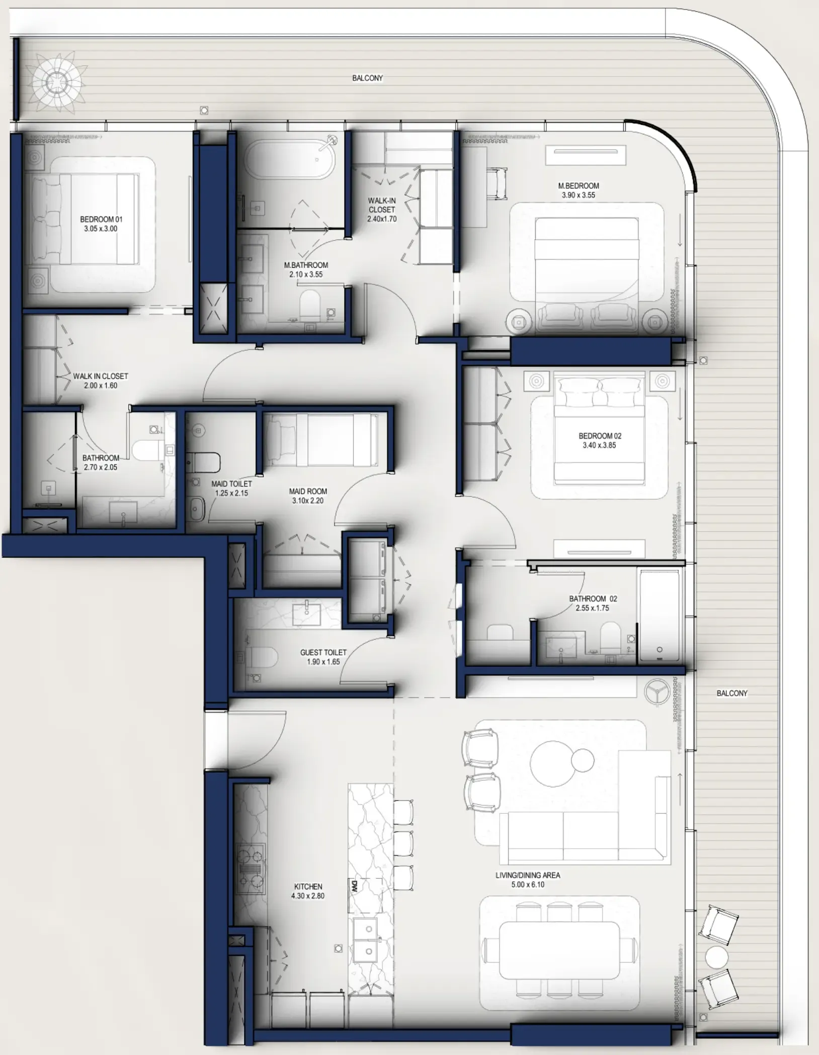 3 bedroom layout