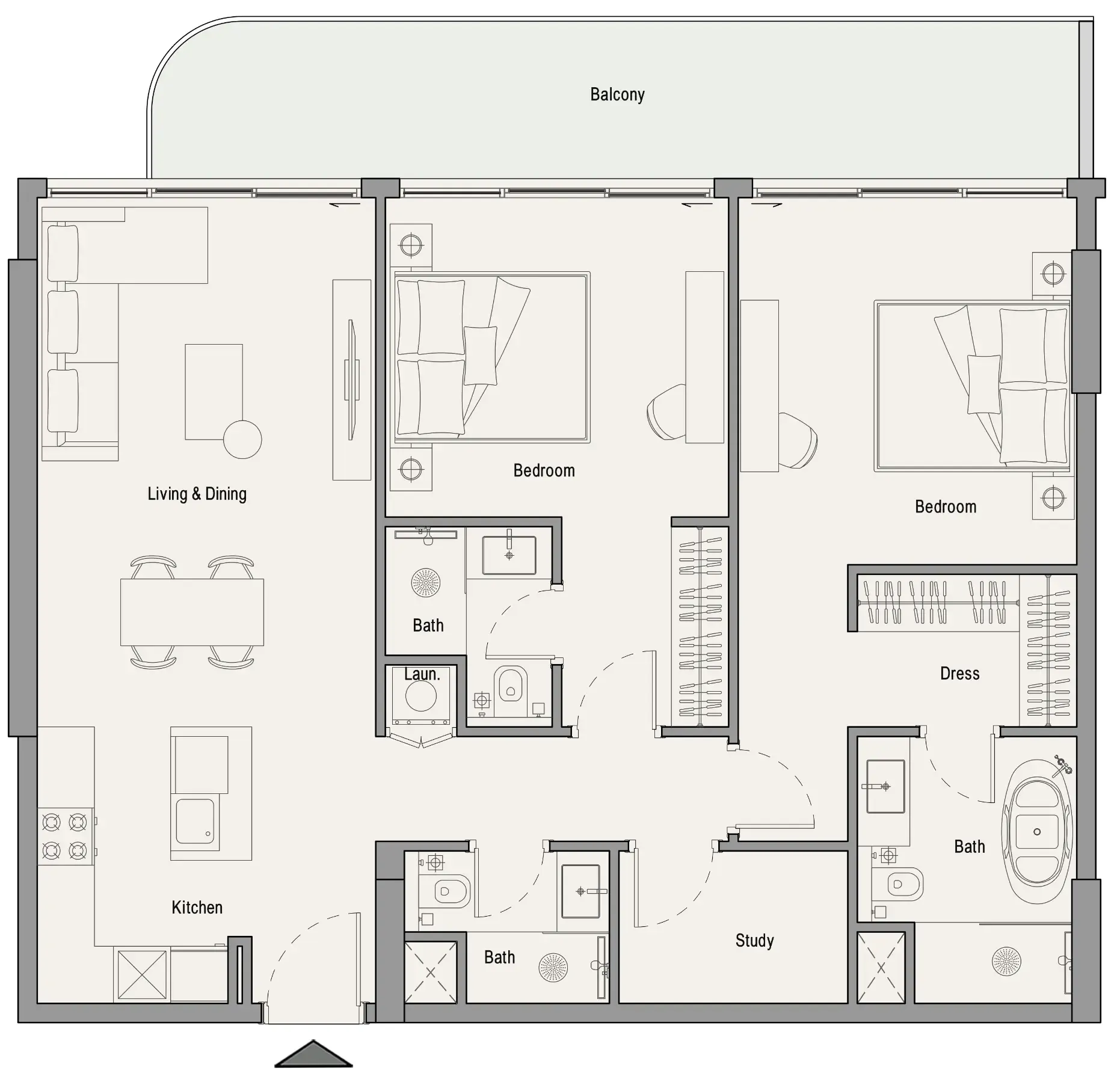 2 bedroom layout