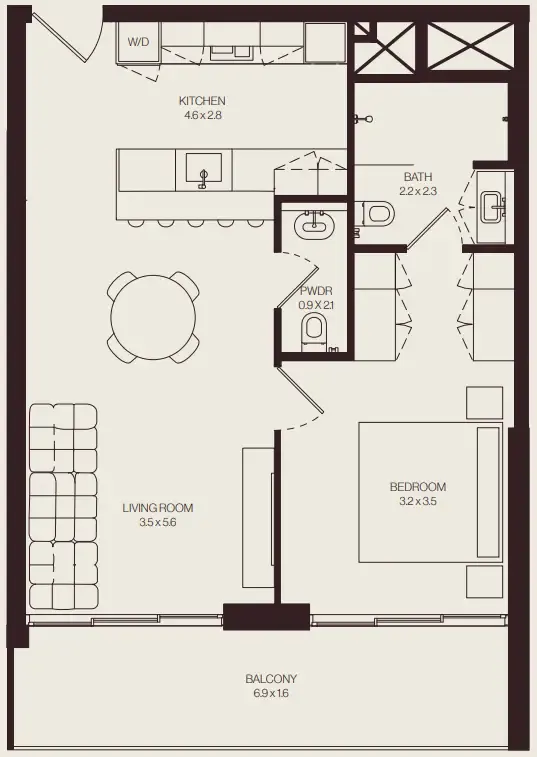 1 bedroom layout