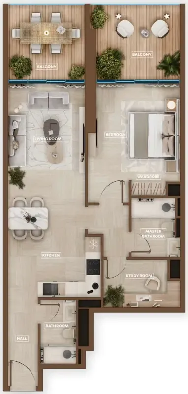 1 bedroom layout