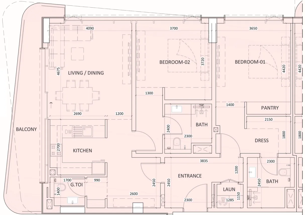 2 bedroom layout