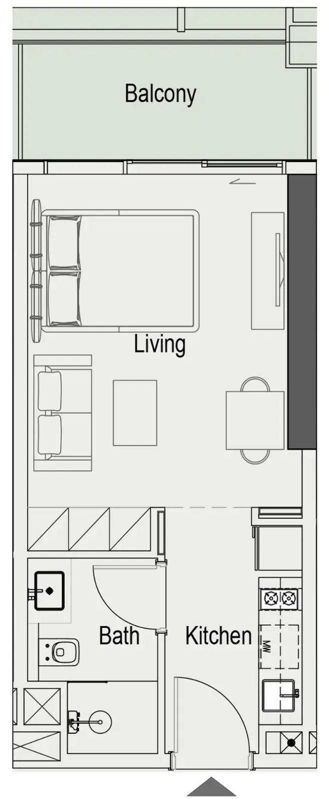 0 bedroom layout