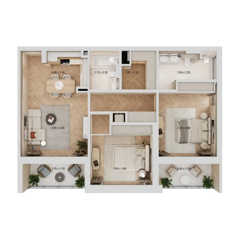 2 bedroom layout