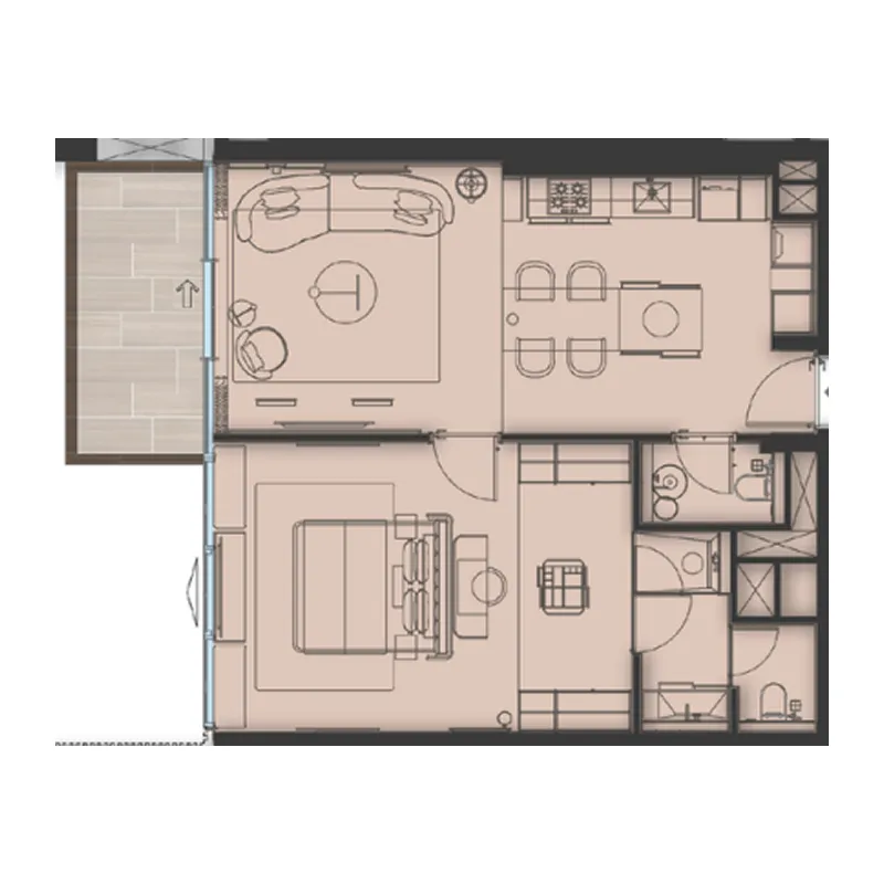 1 bedroom layout