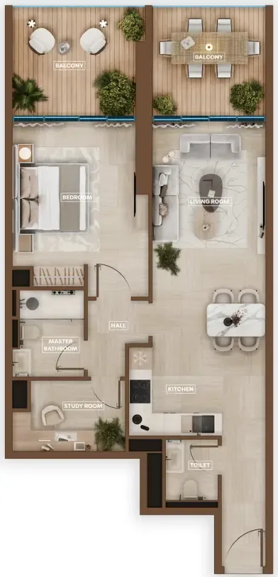 1 bedroom layout