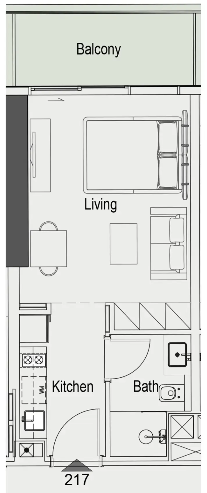 0 bedroom layout
