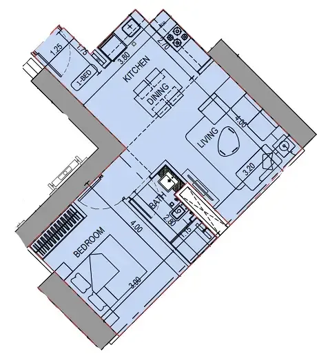 1 bedroom layout