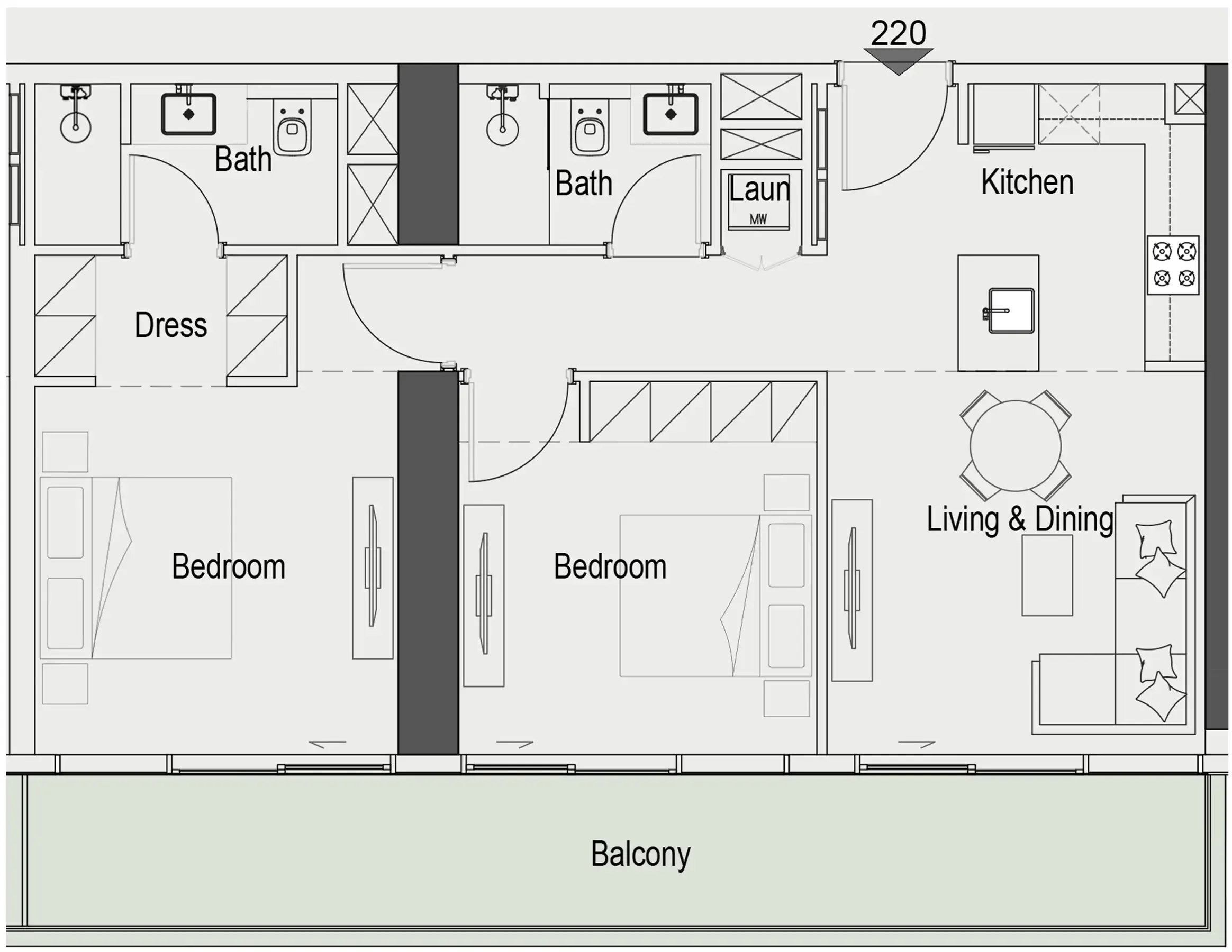 2 bedroom layout