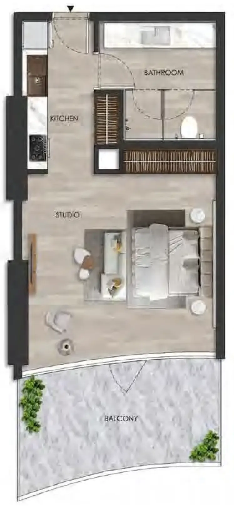 0 bedroom layout