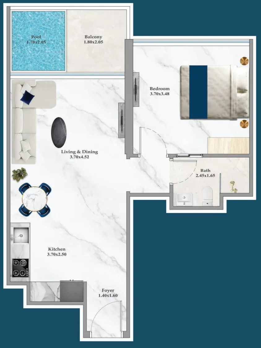 0 bedroom layout