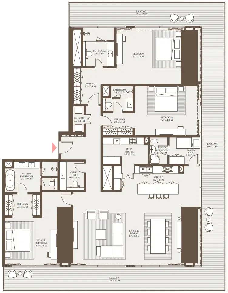 3 bedroom layout