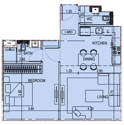 1 bedroom layout