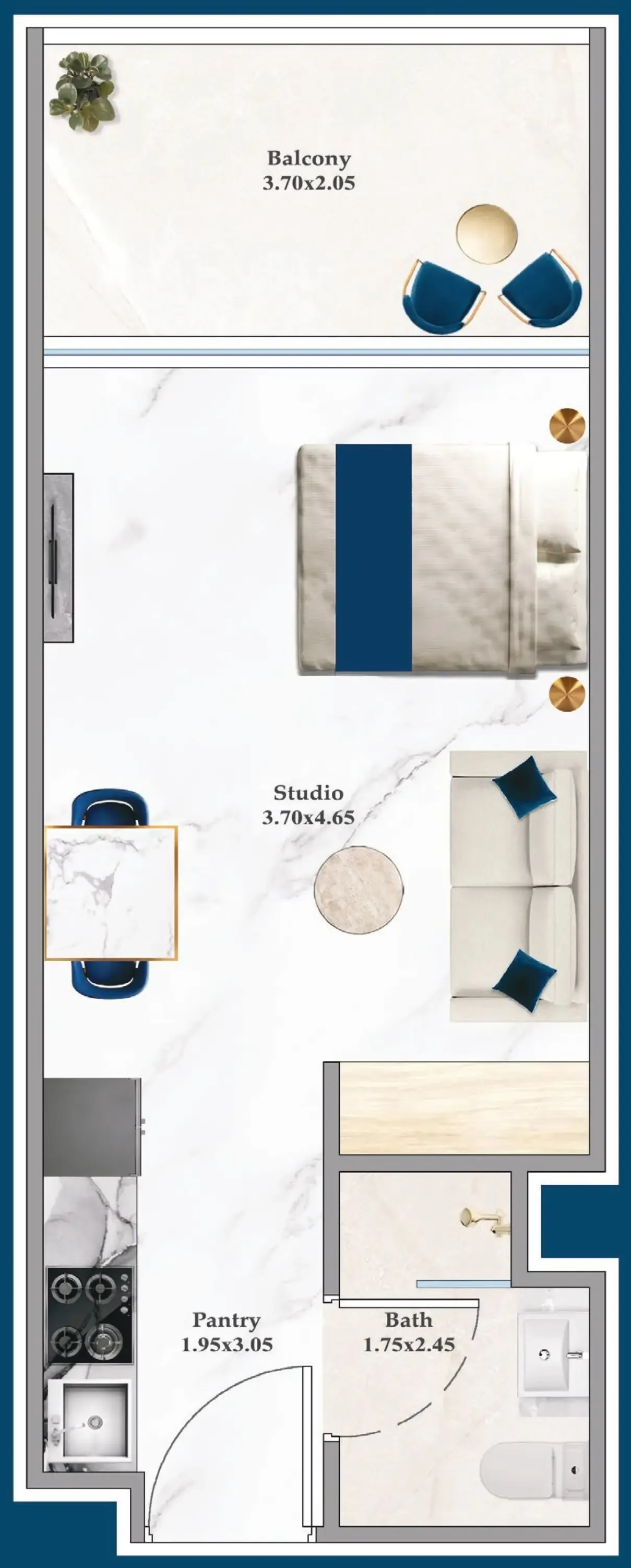 0 bedroom layout