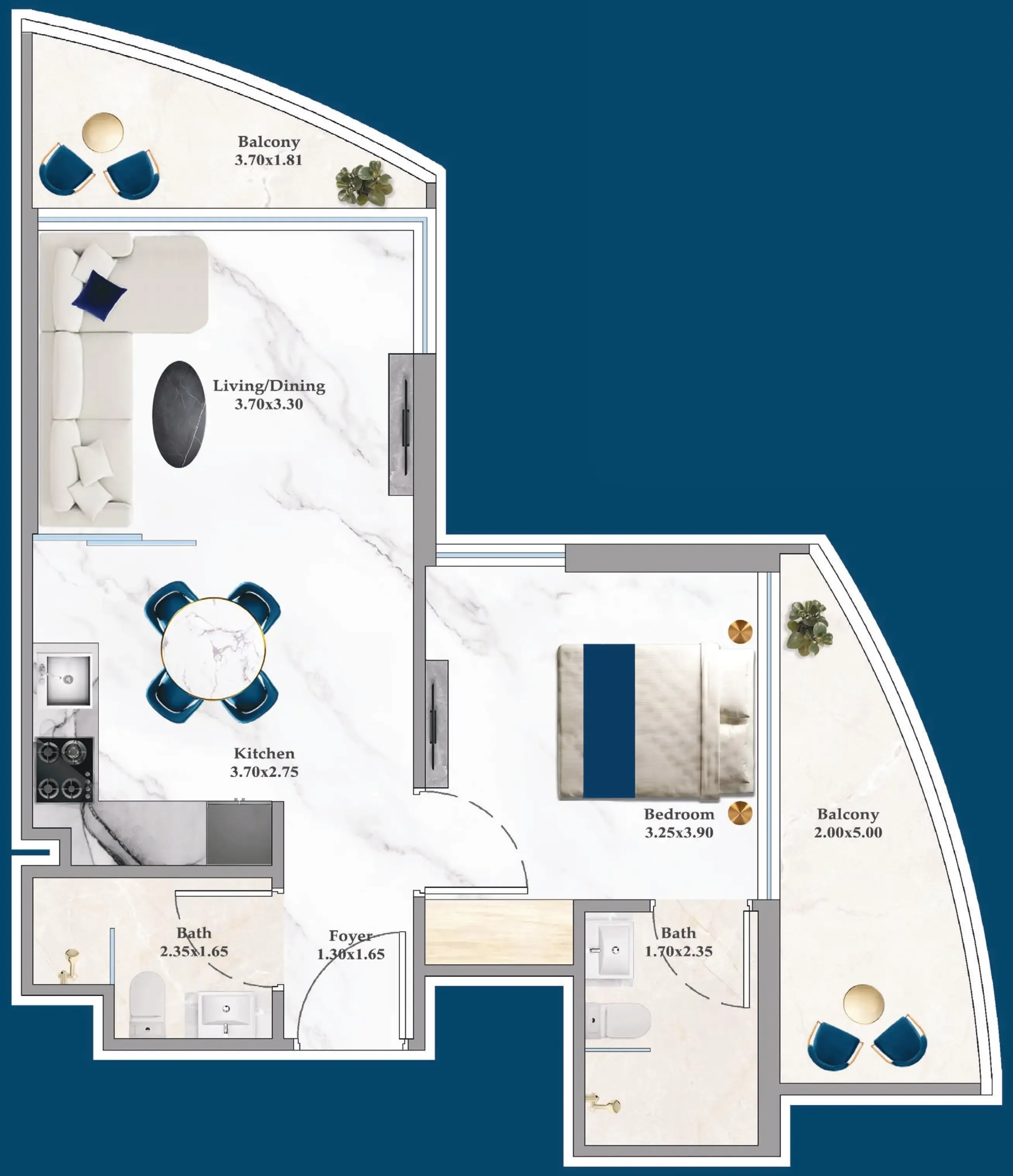 1 bedroom layout
