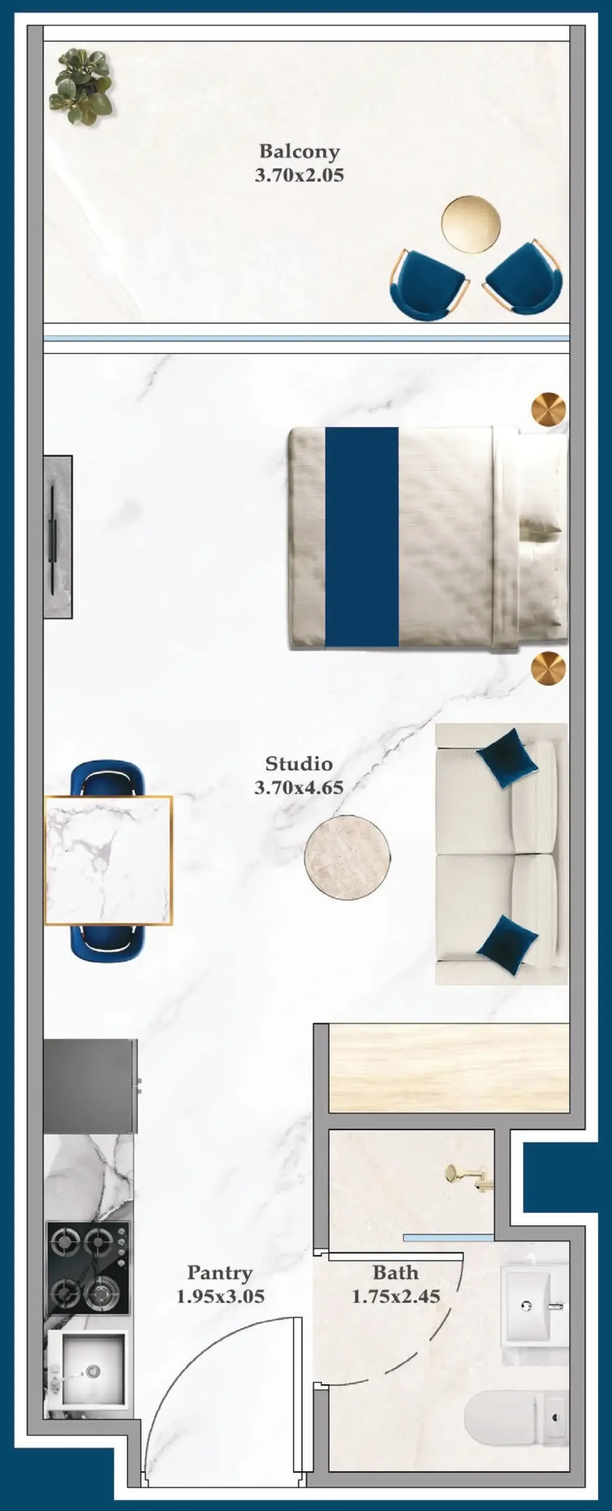0 bedroom layout