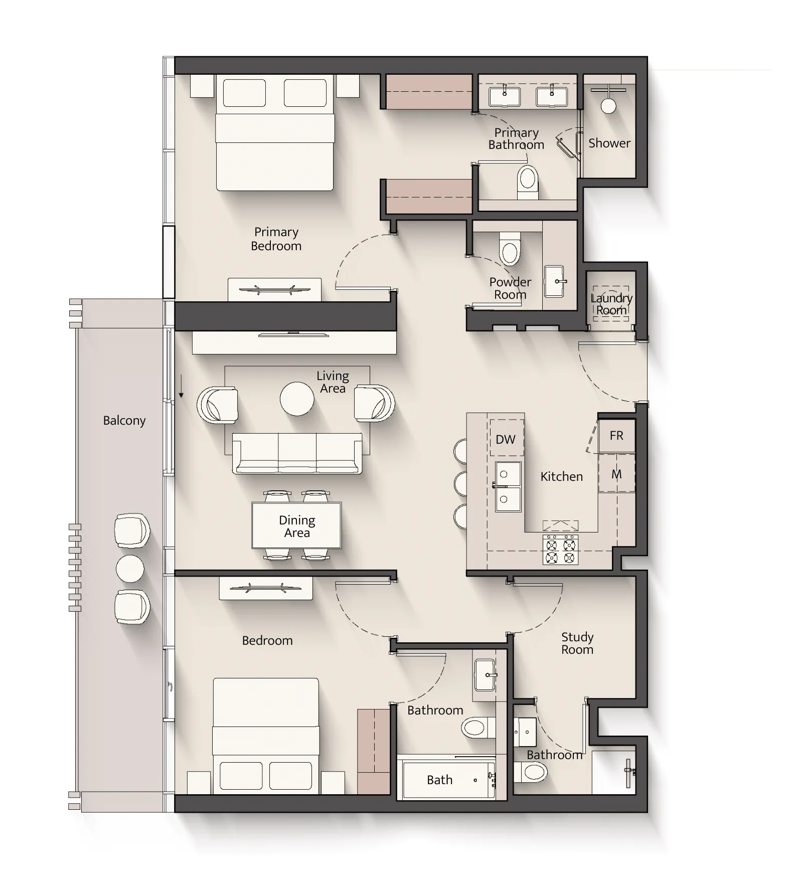 2 bedroom layout