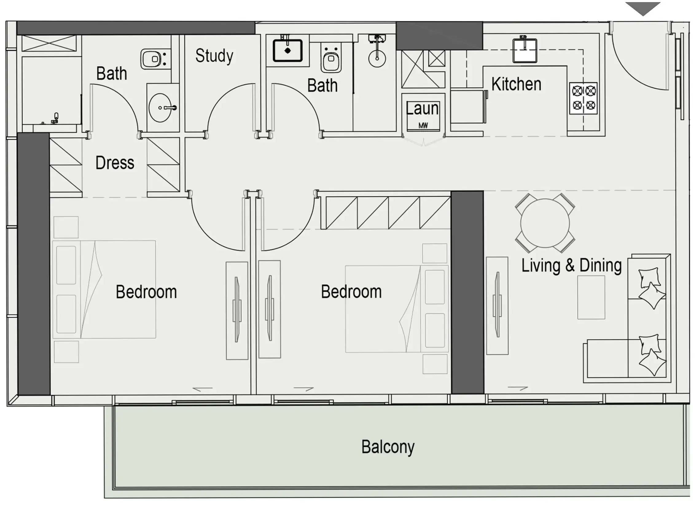 2 bedroom layout