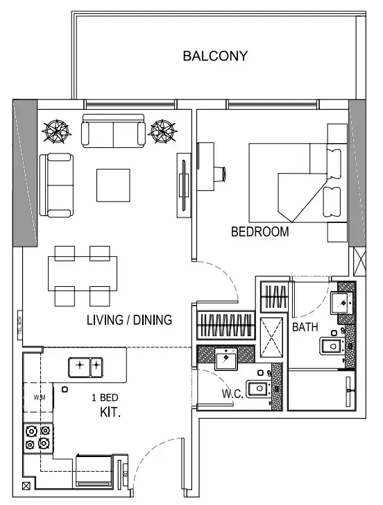 1 bedroom layout