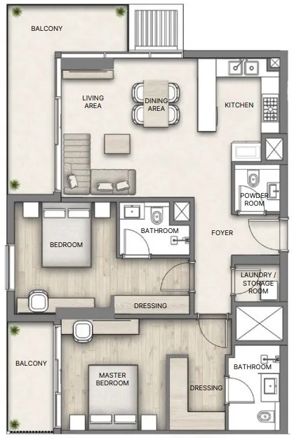 2 bedroom layout
