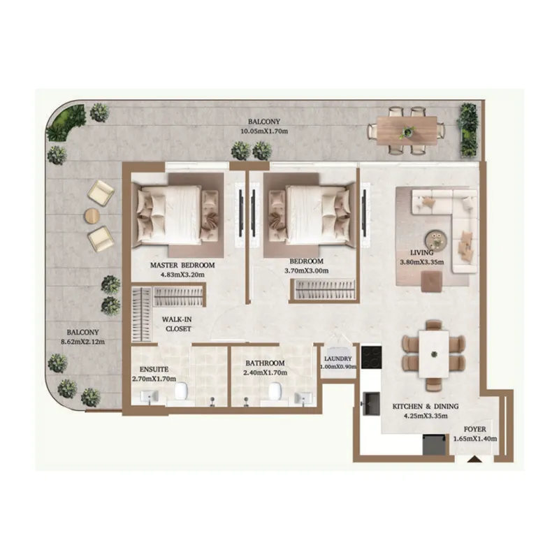 2 bedroom layout