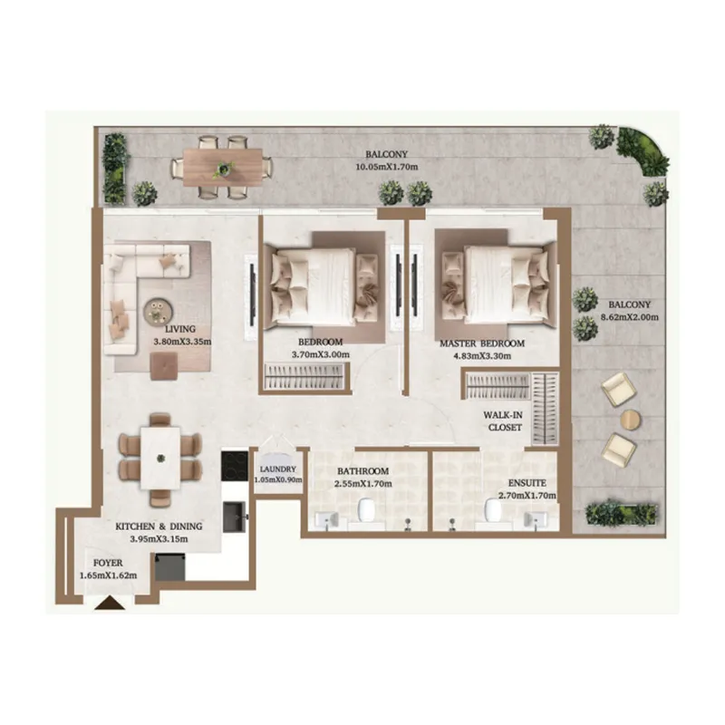2 bedroom layout