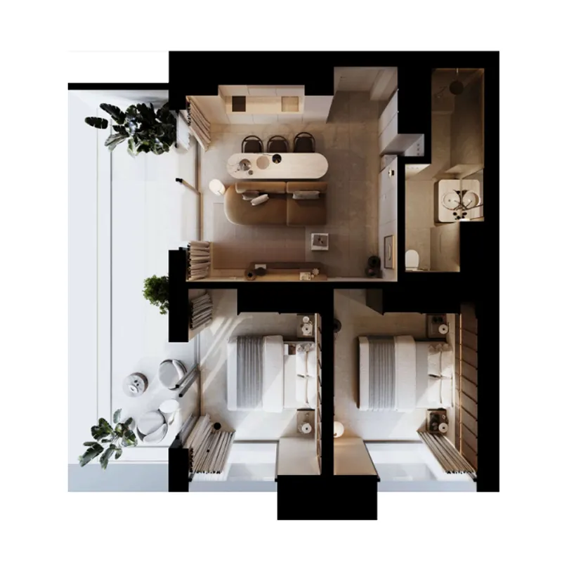2 bedroom layout