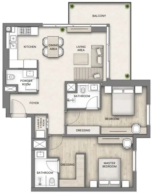2 bedroom layout