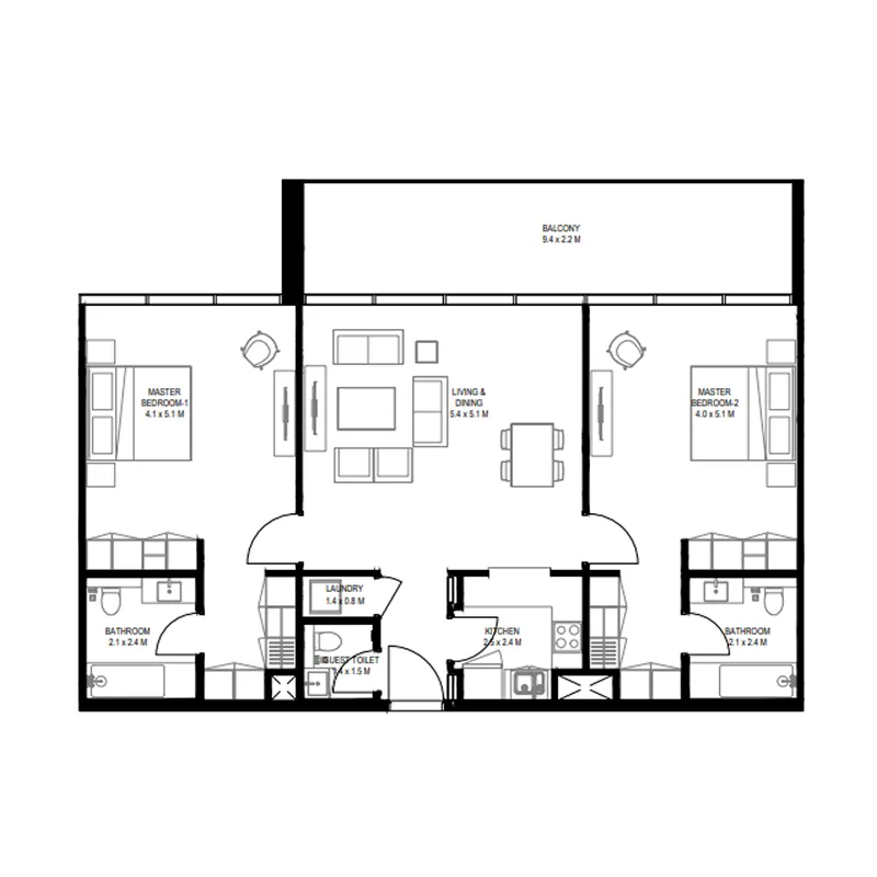 2 bedroom layout