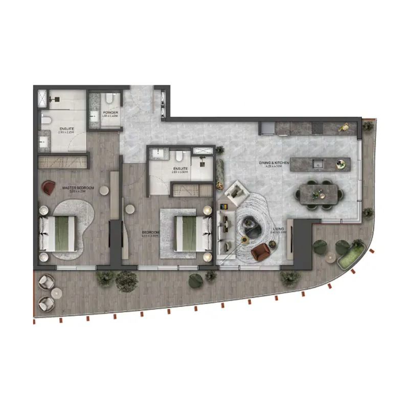 2 bedroom layout