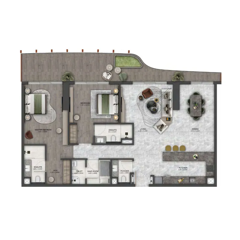 2 bedroom layout