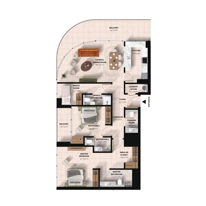 2 bedroom layout