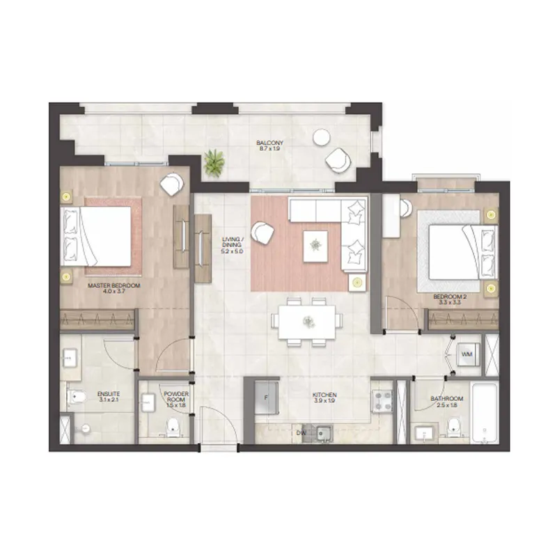 2 bedroom layout