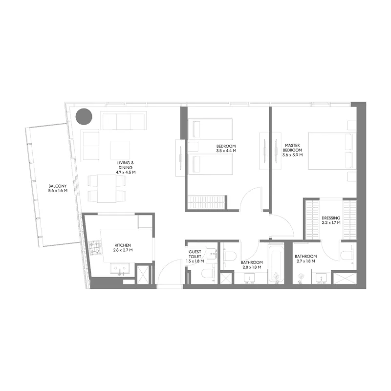 2 bedroom layout
