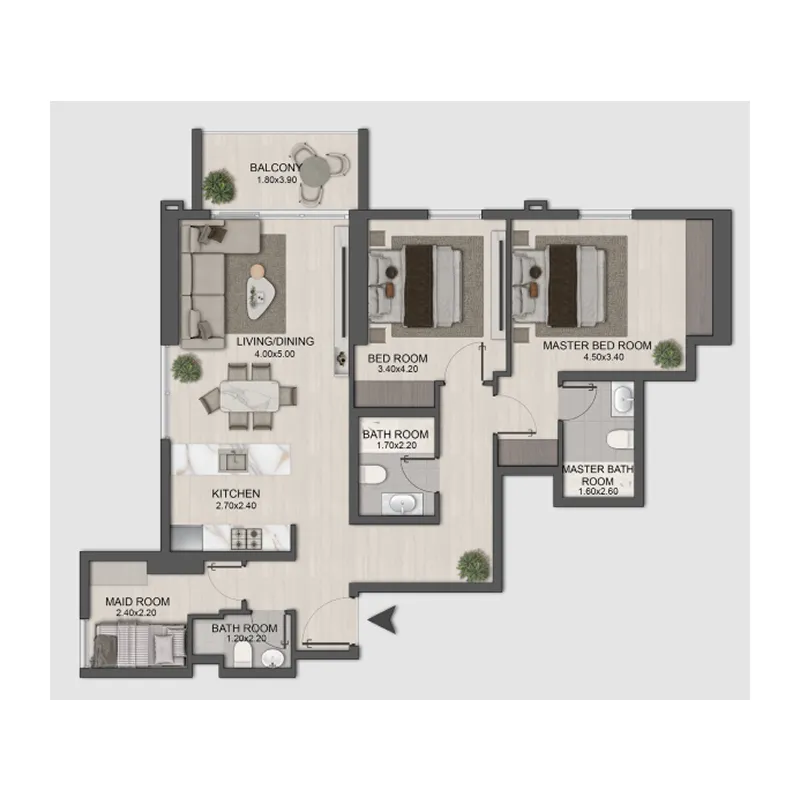 2 bedroom layout