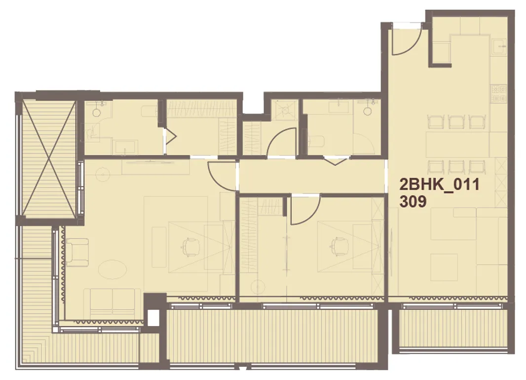 2 bedroom layout