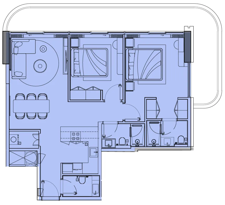 2 bedroom layout
