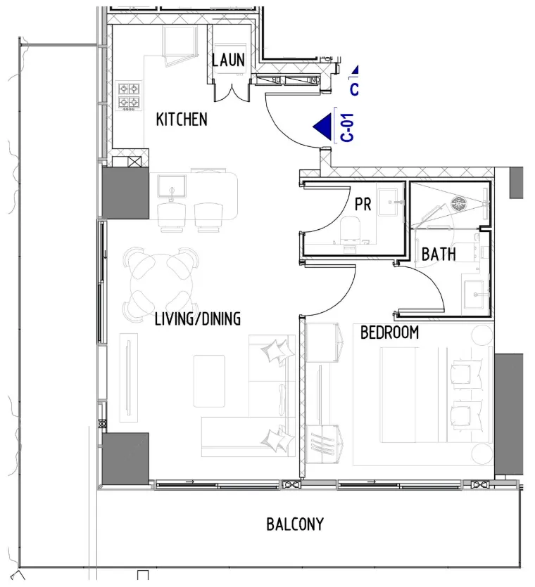 1 bedroom layout