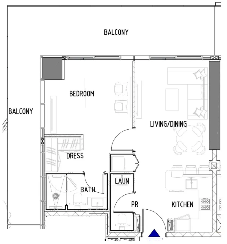 1 bedroom layout