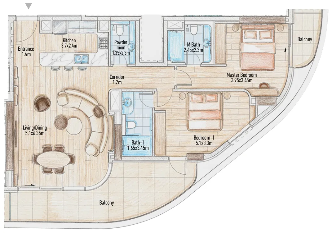 2 bedroom layout