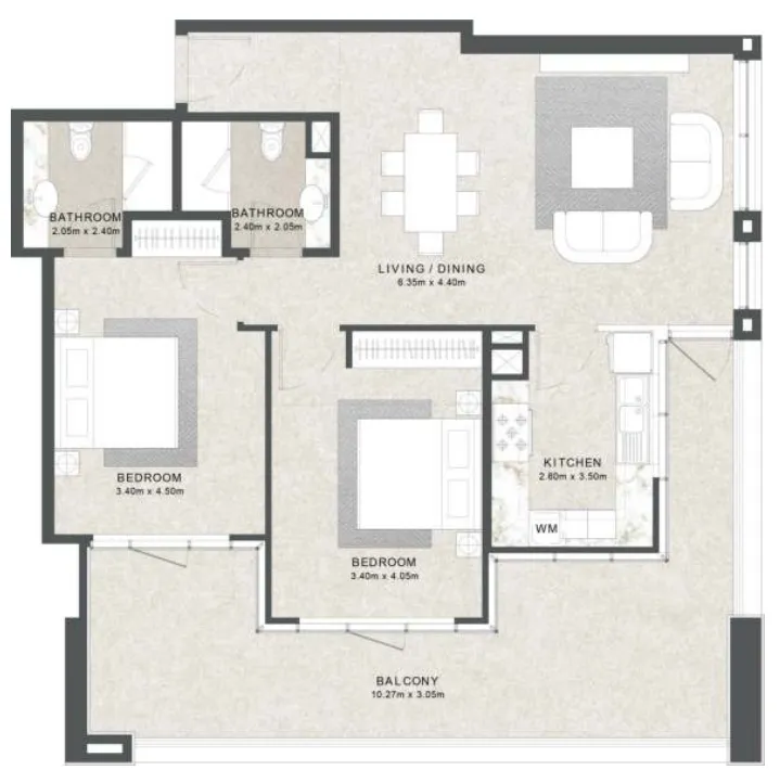 2 bedroom layout