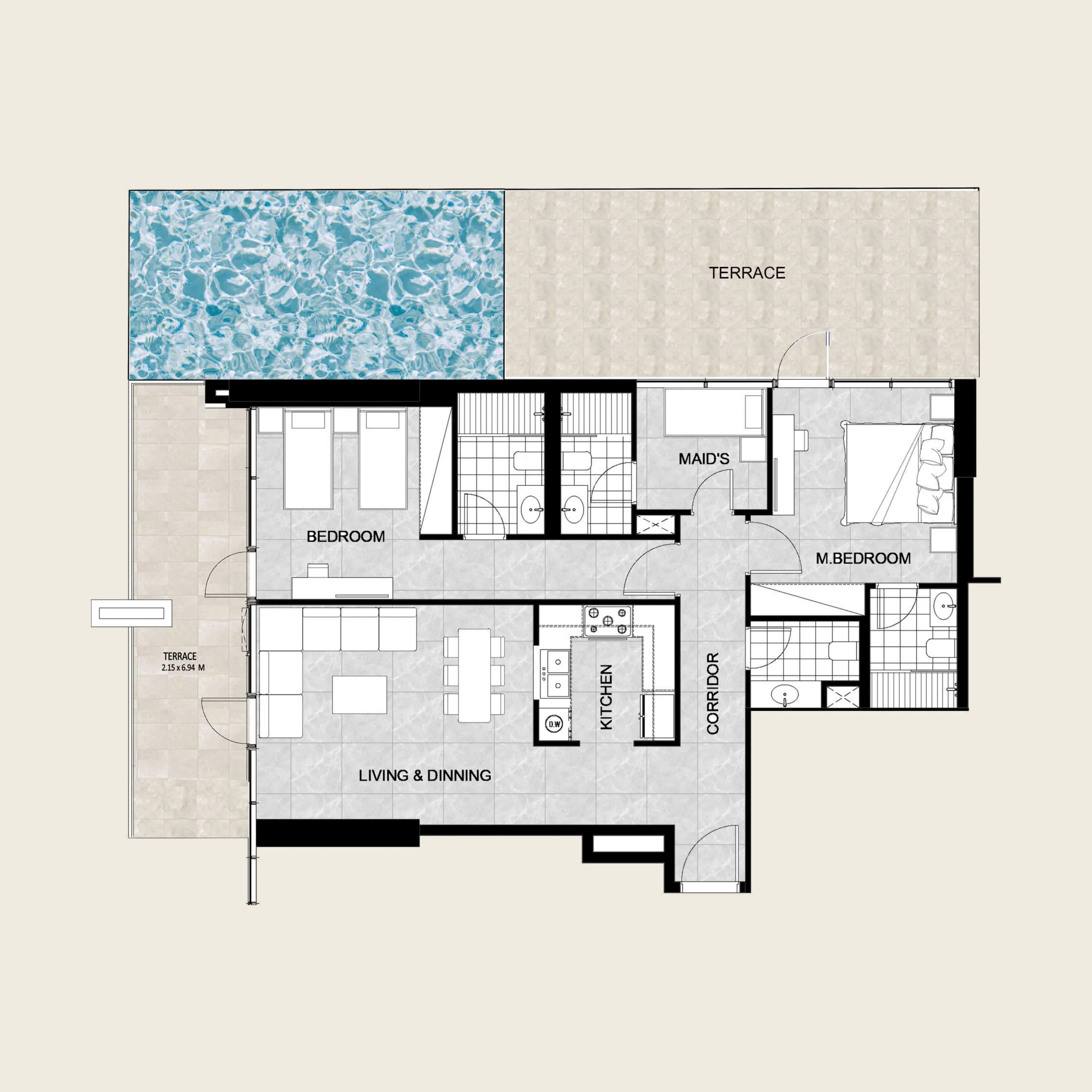 2 bedroom layout