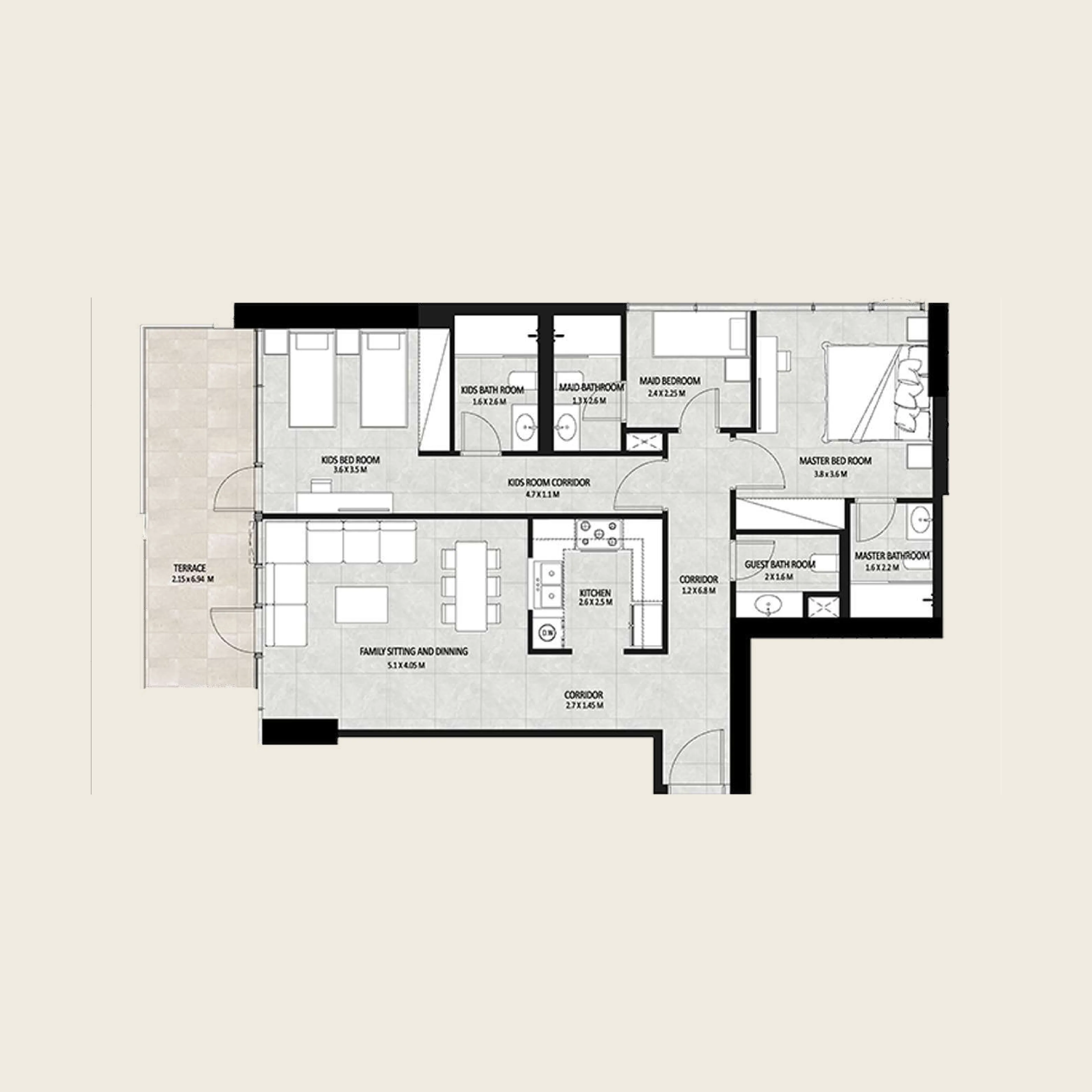 2 bedroom layout