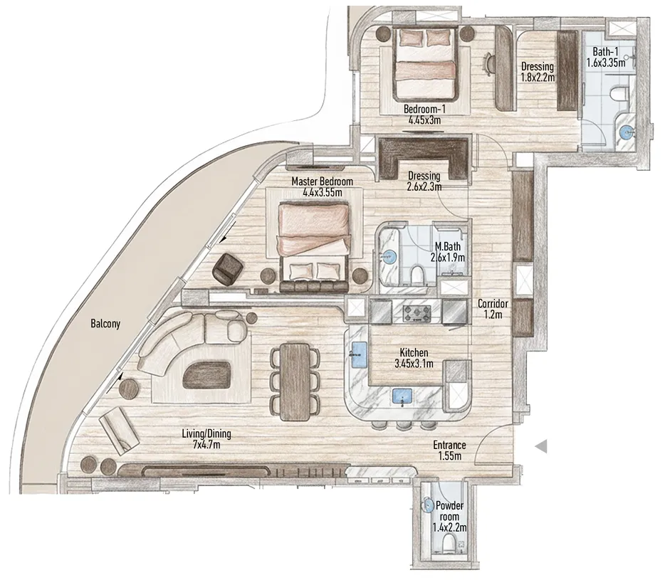 2 bedroom layout