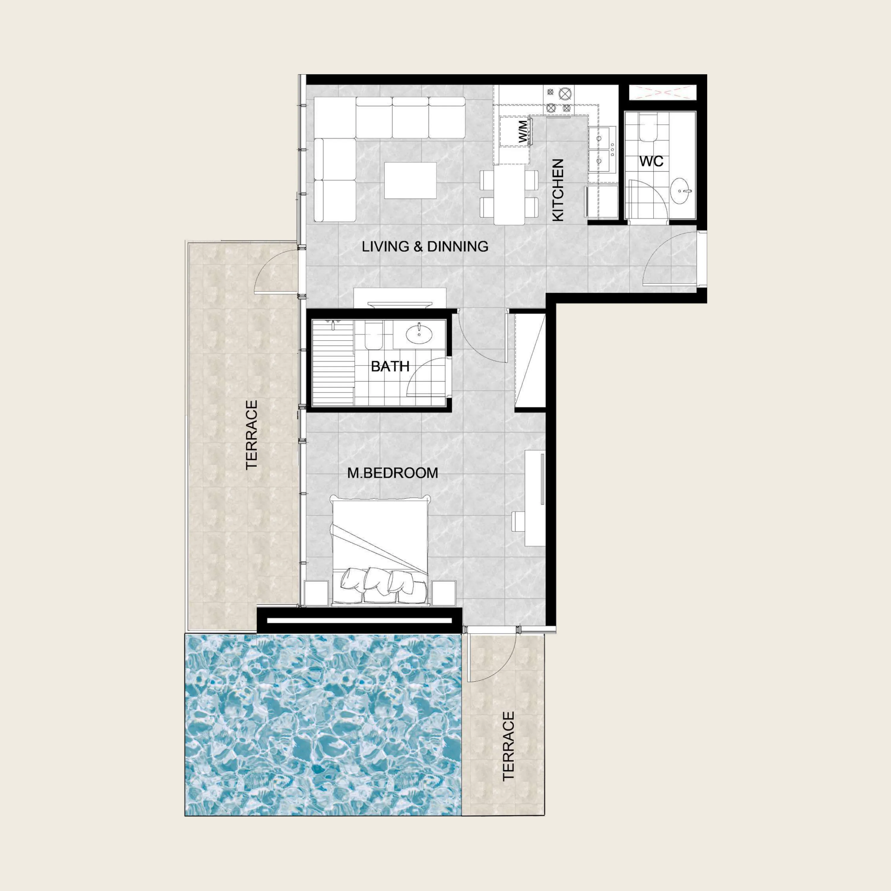 1 bedroom layout