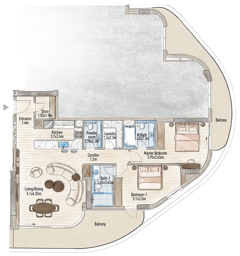 2 bedroom layout