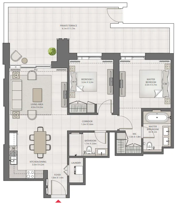 2 bedroom layout