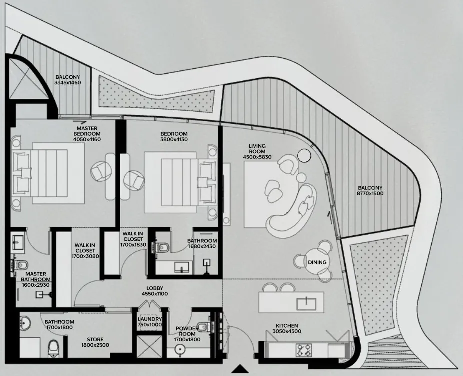 2 bedroom layout