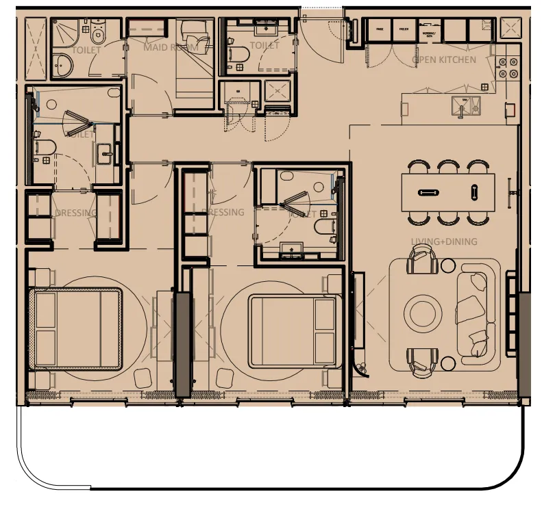 2 bedroom layout